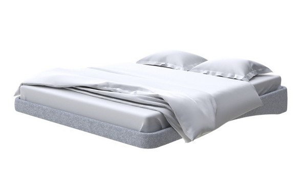 Парящая кровать 2-спальная 160х200, Рогожка (Levis 83 Светло-Серый) в Петрозаводске - изображение