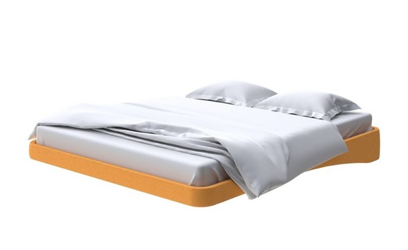 Кровать двуспальная парящая 180х200, Велюр (Scandi Cotton 18 Шафран) в Петрозаводске - изображение