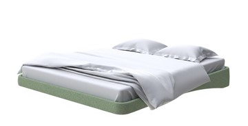 Кровать двуспальная парящая 200х200, Искусственная шерсть (Лама Авокадо) в Петрозаводске