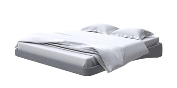 Кровать двуспальная парящая 200х200, Искусственная шерсть (Лама Темно-серый) в Петрозаводске