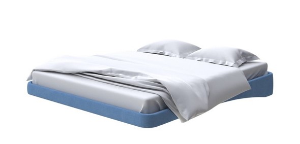 Парящая кровать 2-спальная 200х200, Рогожка (Тетра Голубой) в Петрозаводске - изображение