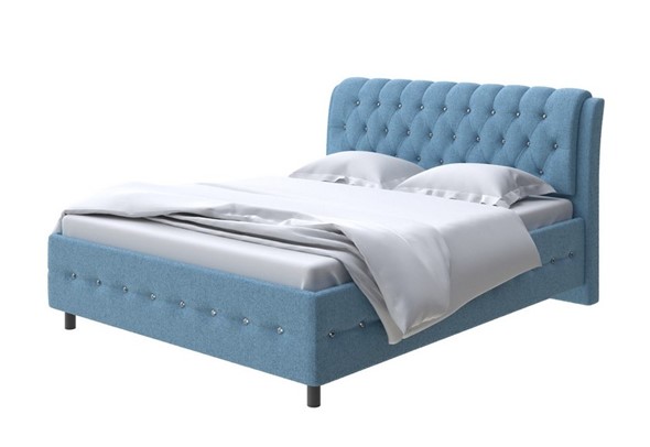 Кровать 1,5-спальная Como (Veda) 4 160х200, Шенилл (Piano 14 Королевский синий) в Петрозаводске - изображение