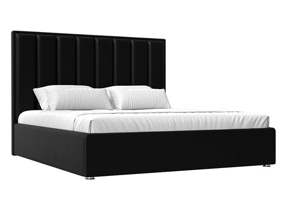 Двуспальная кровать с механизмом Афродита 160, Черный (Экокожа) в Петрозаводске - изображение