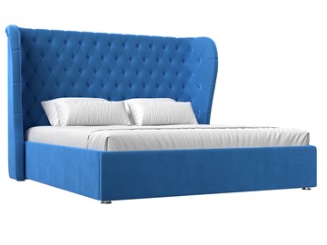 Двуспальная кровать с механизмом Далия 160, Голубой (Велюр) в Петрозаводске - предосмотр