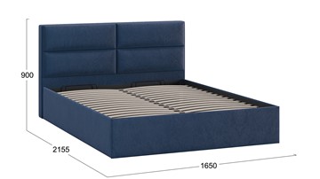 Кровать с механизмом двуспальная Глосс Тип 1 (Микровелюр Wellmart Blue) в Петрозаводске - предосмотр 1