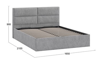 Кровать с механизмом 2-спальная Глосс Тип 1 (Микровелюр Wellmart Silver) в Петрозаводске - предосмотр 1