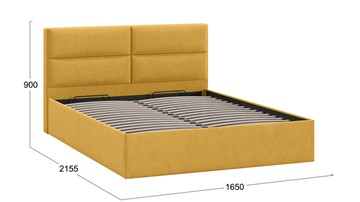 Двуспальная кровать с механизмом Глосс Тип 1 (Микровелюр Wellmart Yellow) в Петрозаводске - предосмотр 1