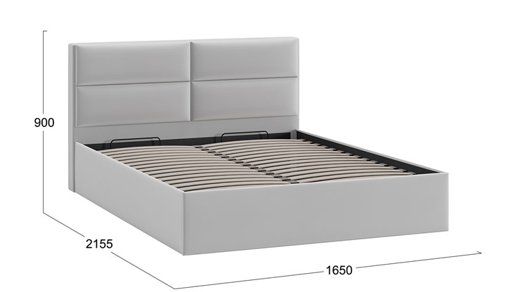 Кровать с подъемным механизмом Глосс Тип 1 (Велюр Confetti Silver) в Петрозаводске - изображение 1