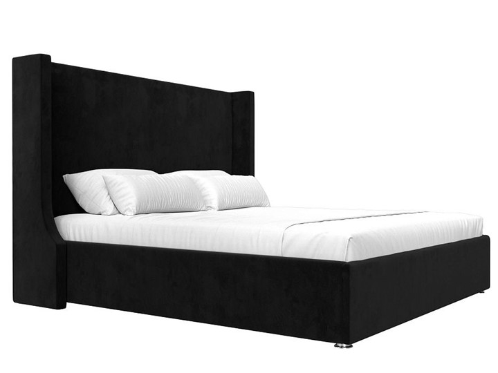 Кровать с механизмом двуспальная Ларго 160, Черный (Велюр) в Петрозаводске - изображение 4