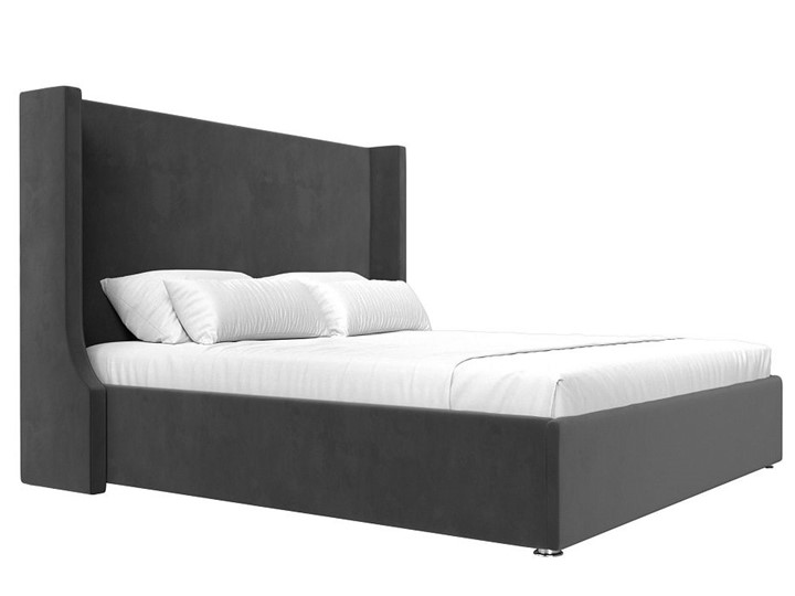 Двуспальная кровать с механизмом Ларго 160, Серый (Велюр) в Петрозаводске - изображение 4