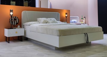 Кровать с подъемным механизмом Марсель-11 (Белый, ткань Catania white) 1400 в Петрозаводске - предосмотр 4