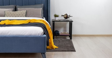 Кровать с подъемным механизмом Мелисса 160,арт. Тори 83 велюр (серо-синий) + кроватное дно в Петрозаводске - предосмотр 4
