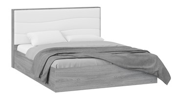 Двуспальная кровать с механизмом Миранда тип 1 (Дуб Гамильтон/Белый глянец) в Петрозаводске - предосмотр