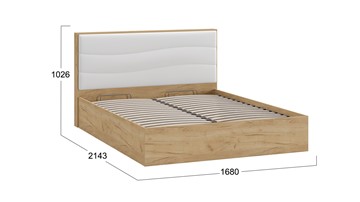 Кровать с подъемным механизмом Миранда тип 1 (Дуб крафт золотой/Белый глянец) в Петрозаводске - предосмотр 1