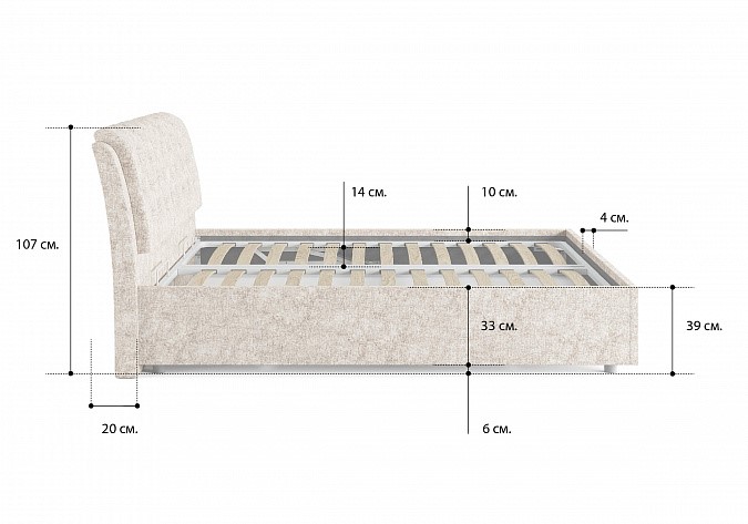 Двуспальная кровать с механизмом Olivia 160х190 в Петрозаводске - изображение 4