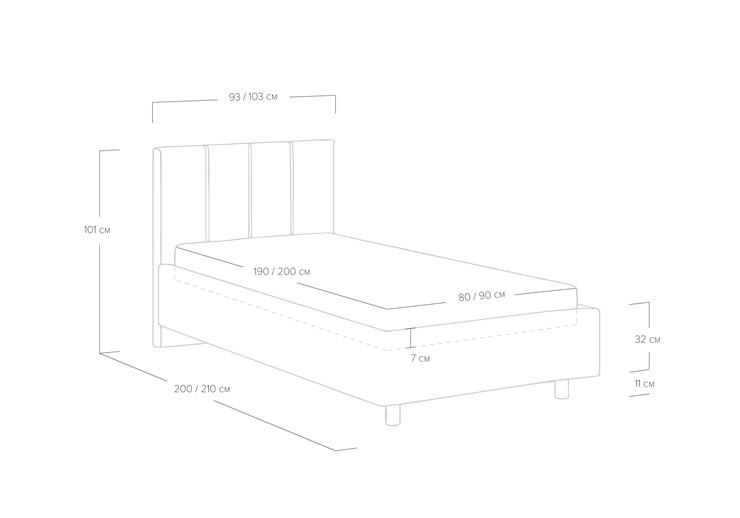 Кровать с подъемным механизмом Prato 80х190 в Петрозаводске - изображение 6