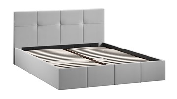 Двуспальная кровать с механизмом с заглушиной Лора (Велюр Confetti Silver) в Петрозаводске - предосмотр 1