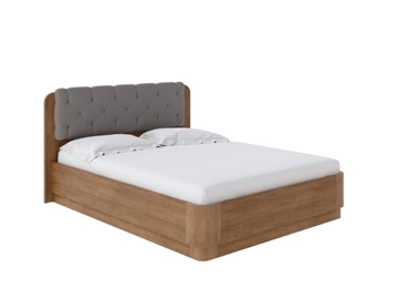 Двуспальная кровать с механизмом Wood Home 1 160х200, Антик (сосна) с брашированием/Лама Светло-серый в Петрозаводске