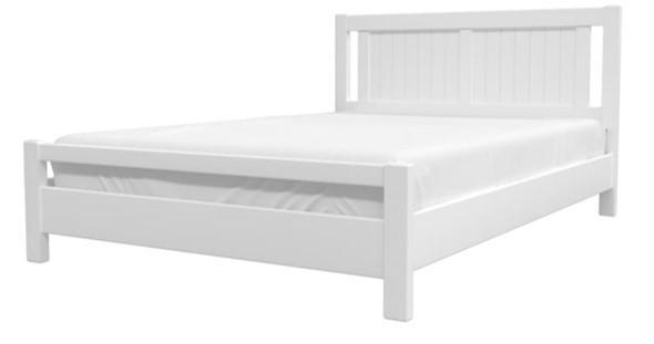 Кровать полутороспальная Ванесса из массива сосны (Белый Античный) 140х200 в Петрозаводске - изображение