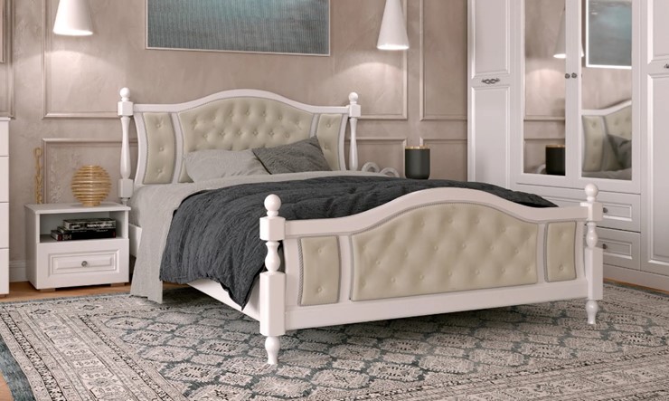 Кровать спальная Жасмин (Белый античный) 160х200 в Петрозаводске - изображение 1