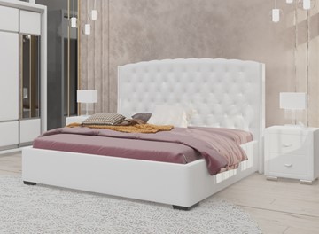 Кровать 2-спальная Dario Slim 160x200, Экокожа (Белый) в Петрозаводске