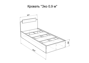Спальная кровать Эко 900 ЛДСП, Венге/Сосна в Петрозаводске - предосмотр 1