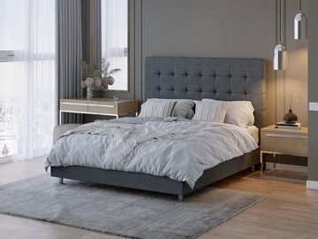 Спальная кровать Madrid Boxspring Standart 90х200, Рогожка (Savana Grey (серый)) в Петрозаводске