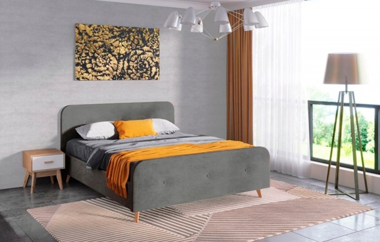 Кровать Сиерра 900 (с подъемным механизмом и коробом) Торонто серый в Петрозаводске - изображение 1