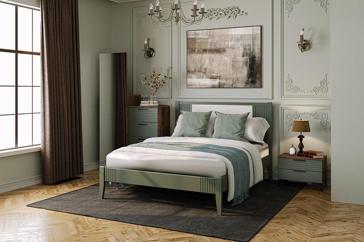 Кровать полутороспальная Бетти из массива сосны (Оливковый) 180х200 в Петрозаводске - изображение 2