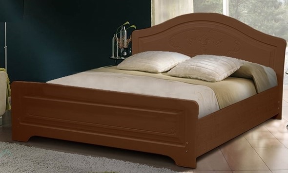 Полутороспальная кровать Ивушка-5 2000х1200 с высоким изножьем, цвет Итальянский орех в Петрозаводске - изображение