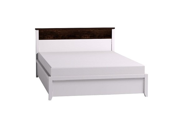 Полутороспальная кровать Норвуд 33 с гибкими ламелями металл, Белый-Орех шоколадный в Петрозаводске - изображение
