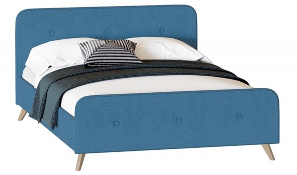 Кровать 1,5-спальная Сиерра 1400 (без основания) Аура голубой в Петрозаводске - изображение
