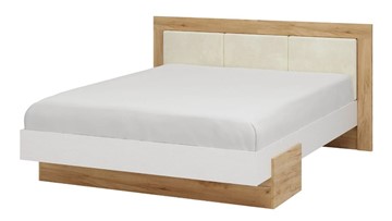 Спальная кровать Тоскана 1400 (Дуб крафт золотой/Белый поры глубокие) с основанием в Петрозаводске - предосмотр