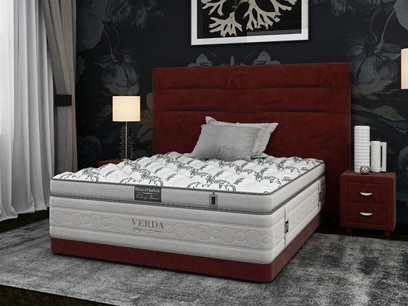 Кровать спальная Modern Compact/Ваsement 160х200, Микровелюр (Manhattan Гранатовый) в Петрозаводске - изображение
