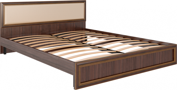Кровать 2-спальная Беатрис М10 с мягким изголовьем (Орех Гепланкт) в Петрозаводске - изображение