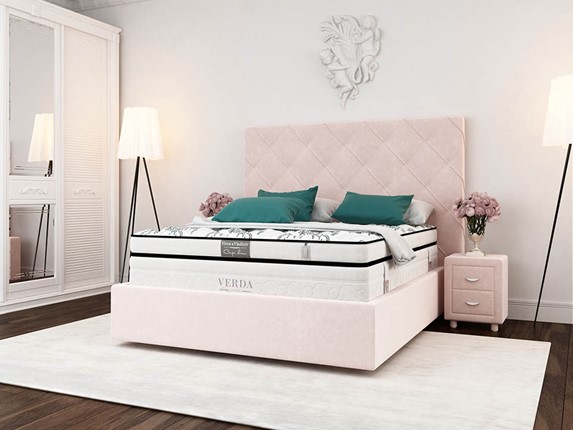 Кровать 2-спальная Style Compact/Island M 180х200, Флок (Велсофт Винтажный розовый) в Петрозаводске - изображение