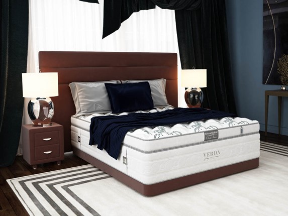 Спальная кровать Modern/Basement 180х200, Флок (Велсофт Спелая слива) в Петрозаводске - изображение