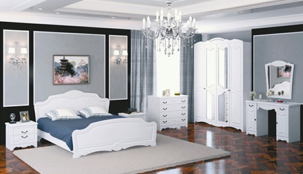 Модульная спальня Лотос (Лак-Белый Жемчуг) в Петрозаводске - изображение
