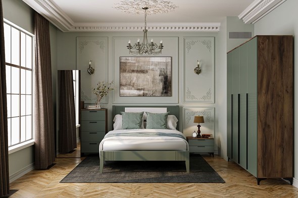 Гарнитур в спальню Брента (Оливковый) в Петрозаводске - изображение