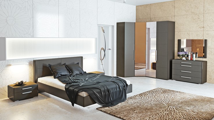 Модульная спальня Наоми №1, цвет Фон серый, Джут в Петрозаводске - изображение 5