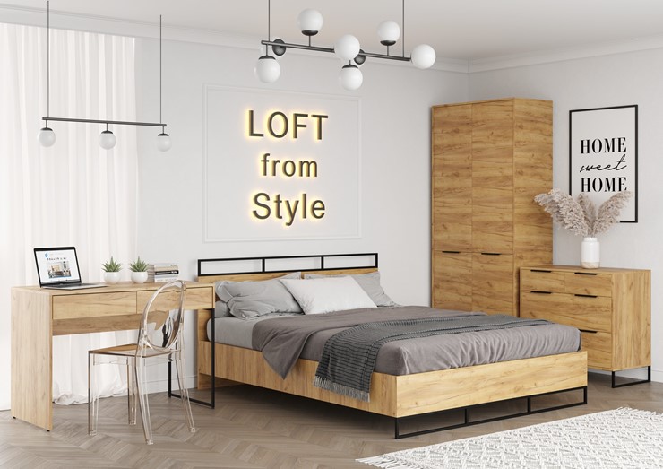 Набор мебели для спальни Loft, Дуб крафт золотой в Петрозаводске - изображение