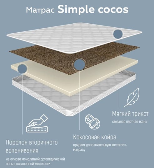 Беспружинный матрас Simple cocos 16 в Петрозаводске - изображение 3