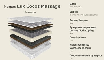 Матрас Lux Cocos Massage 24 в Петрозаводске - предосмотр 3