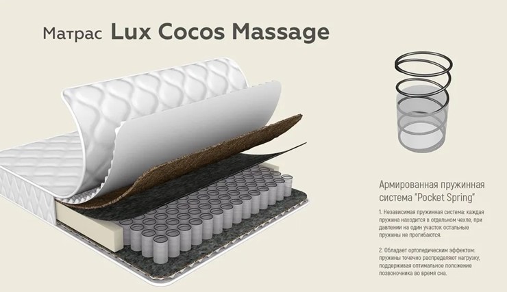 Матрас Lux Cocos Massage 24 в Петрозаводске - изображение 4