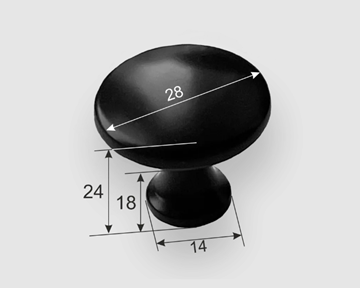 Ручка кнопка 0010 (0) Черный матовый в Петрозаводске - предосмотр 1