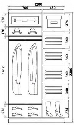 Шкаф 2-х дверный ХИТ 23-4-14-77-12, Корабль, шимо темный в Петрозаводске - изображение 2