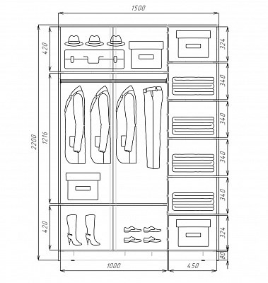 Шкаф 2-дверный Хит-22-15-77-21, Абстракция №5, Ясень анкор светлый в Петрозаводске - изображение 2