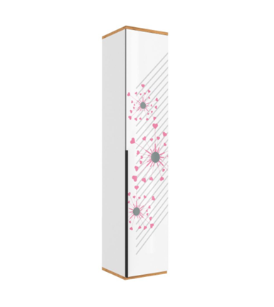 Шкаф одностворчатый Урбан 528.040, белый/розовый в Петрозаводске - изображение