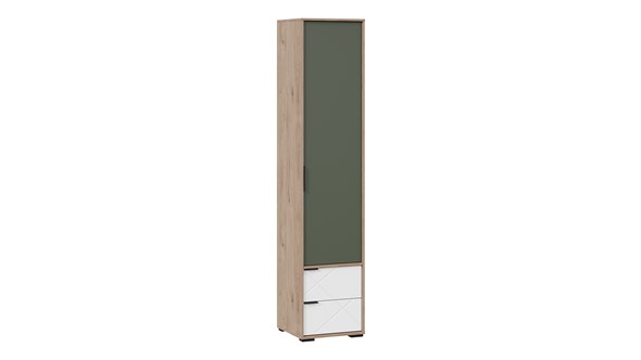Шкаф для белья комбинированный Лео ТД-410.07.21 (Гикори джексон/Белый матовый/Дымчатый зеленый) в Петрозаводске - изображение