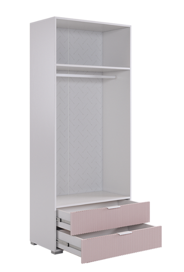 Шкаф двухдверный Зефир 108.01 (белое дерево/пудра розовая (эмаль)) в Петрозаводске - изображение 2